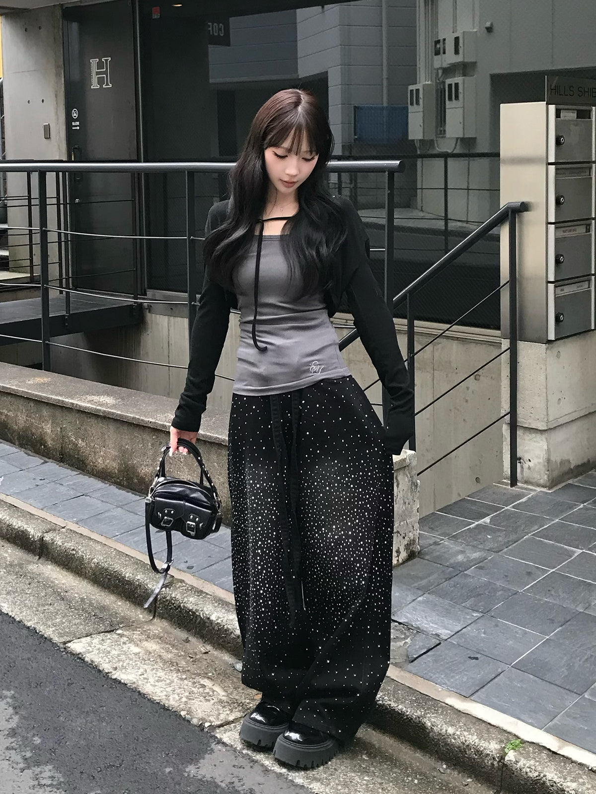 ANDMARY リボン付きキャミ ボレロ リボンボレロxシャーリングキャミソールアンサンブル[ks062