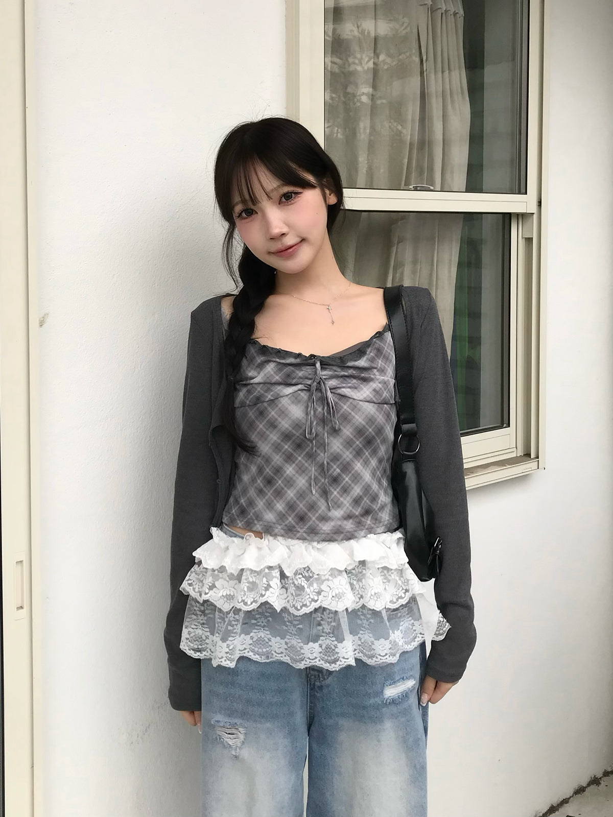 检查吊带套装开衫