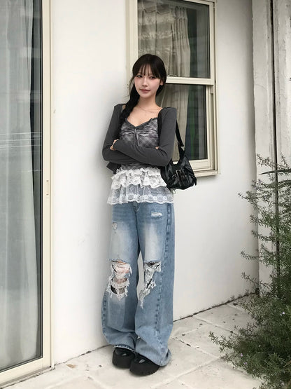 检查吊带套装开衫