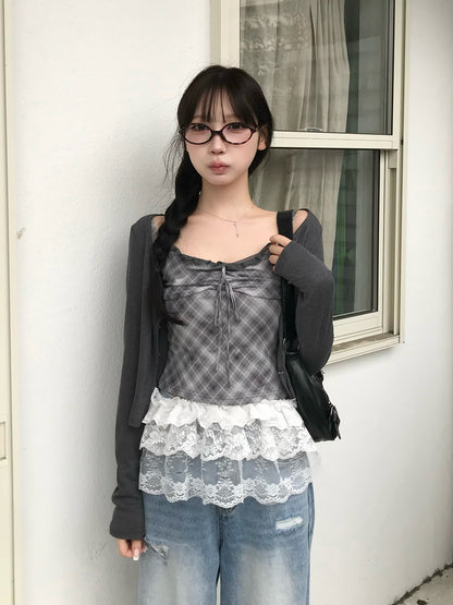 检查吊带套装开衫