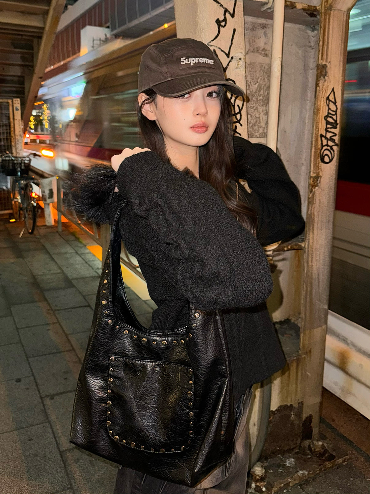 扭纹针织毛绒触感连帽卫衣