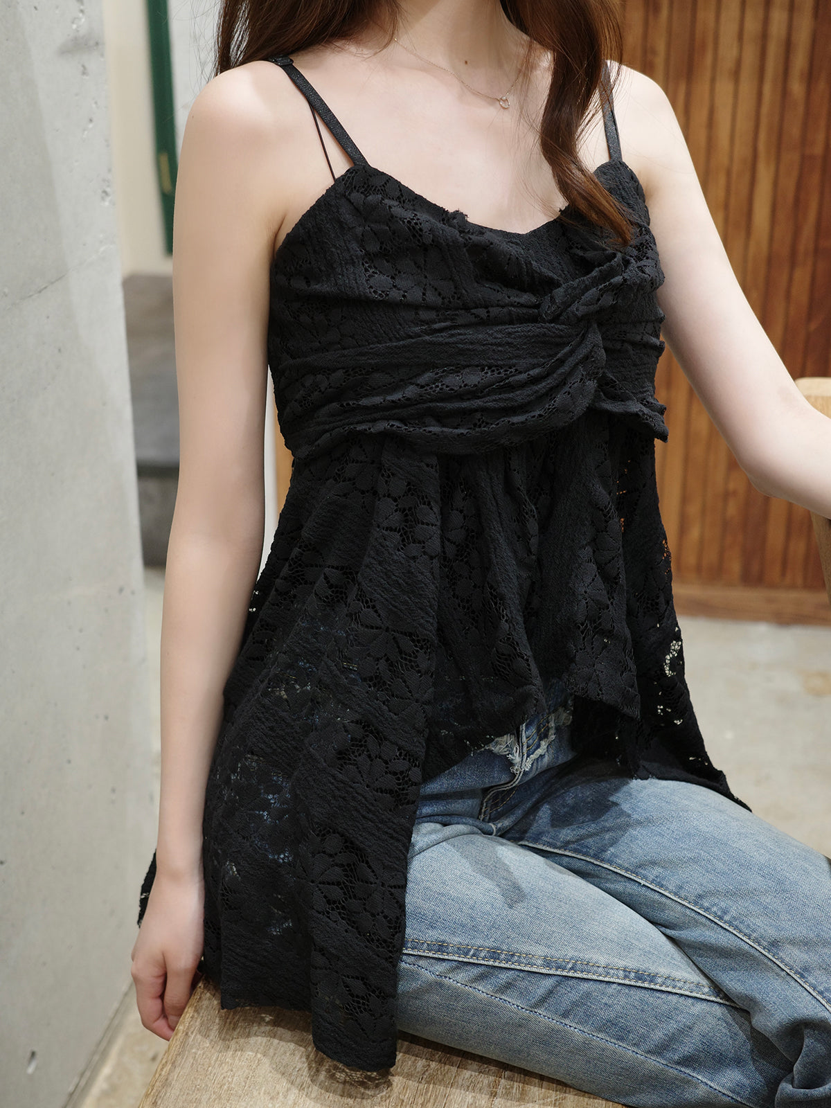 レースリボンキャミチュニック