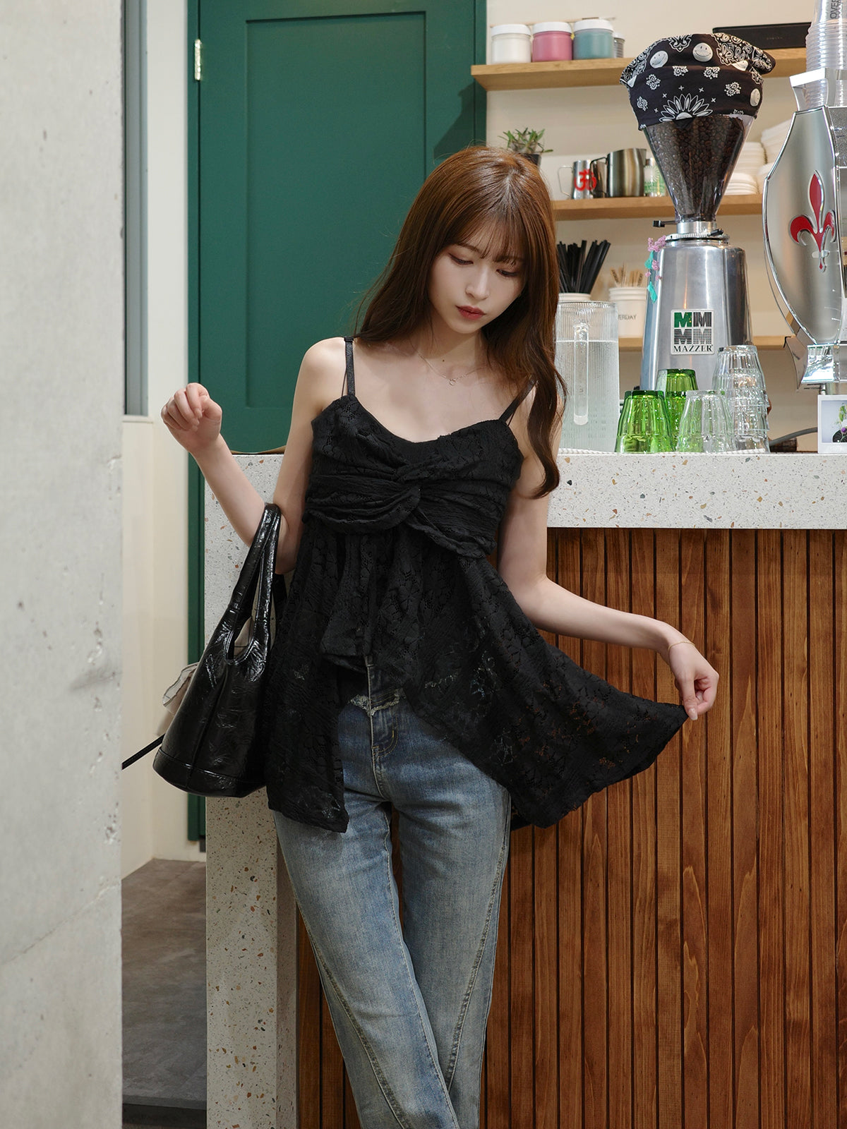 レースリボンキャミチュニック