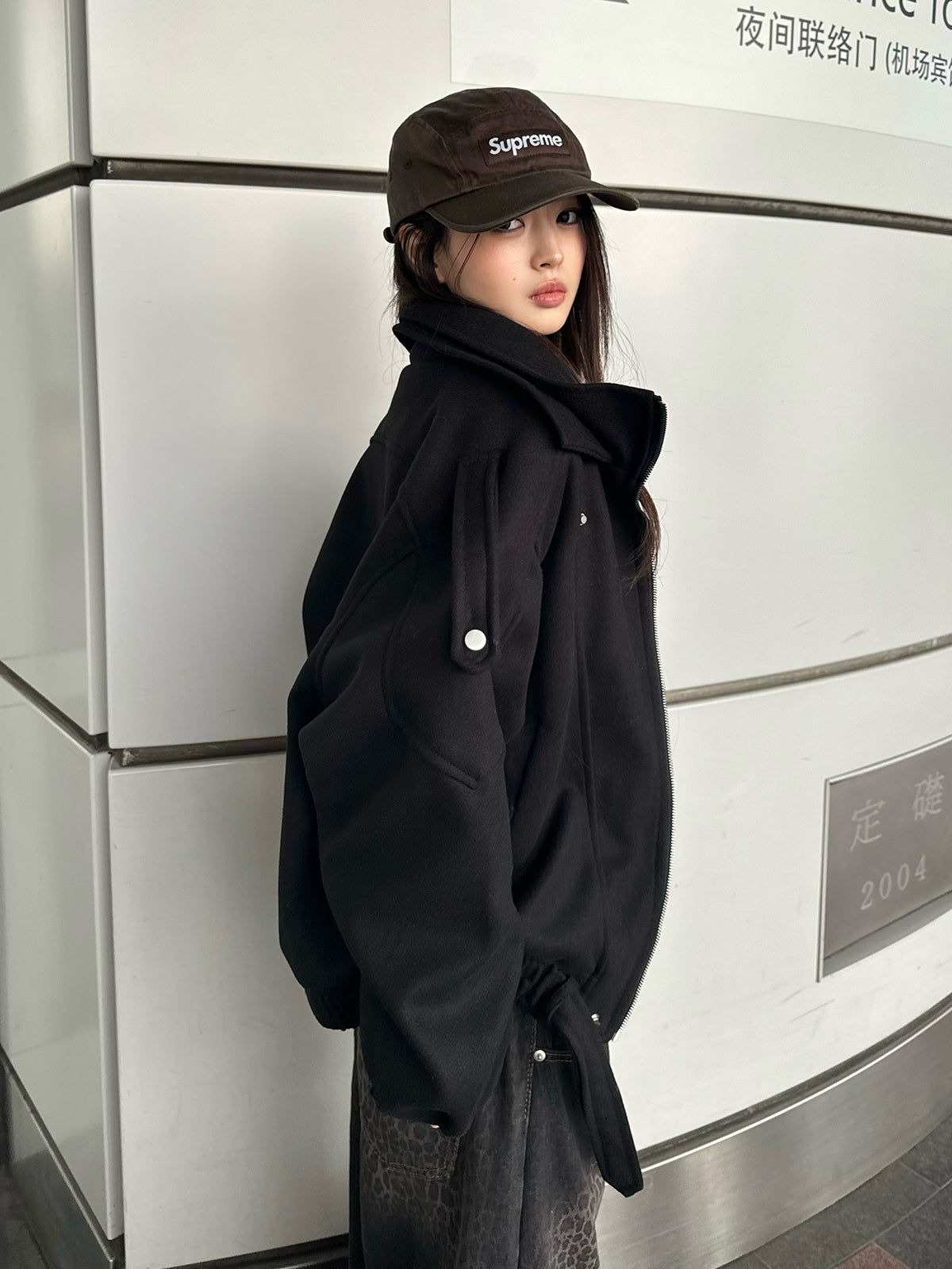 ダブルカラージップ2WAYコート