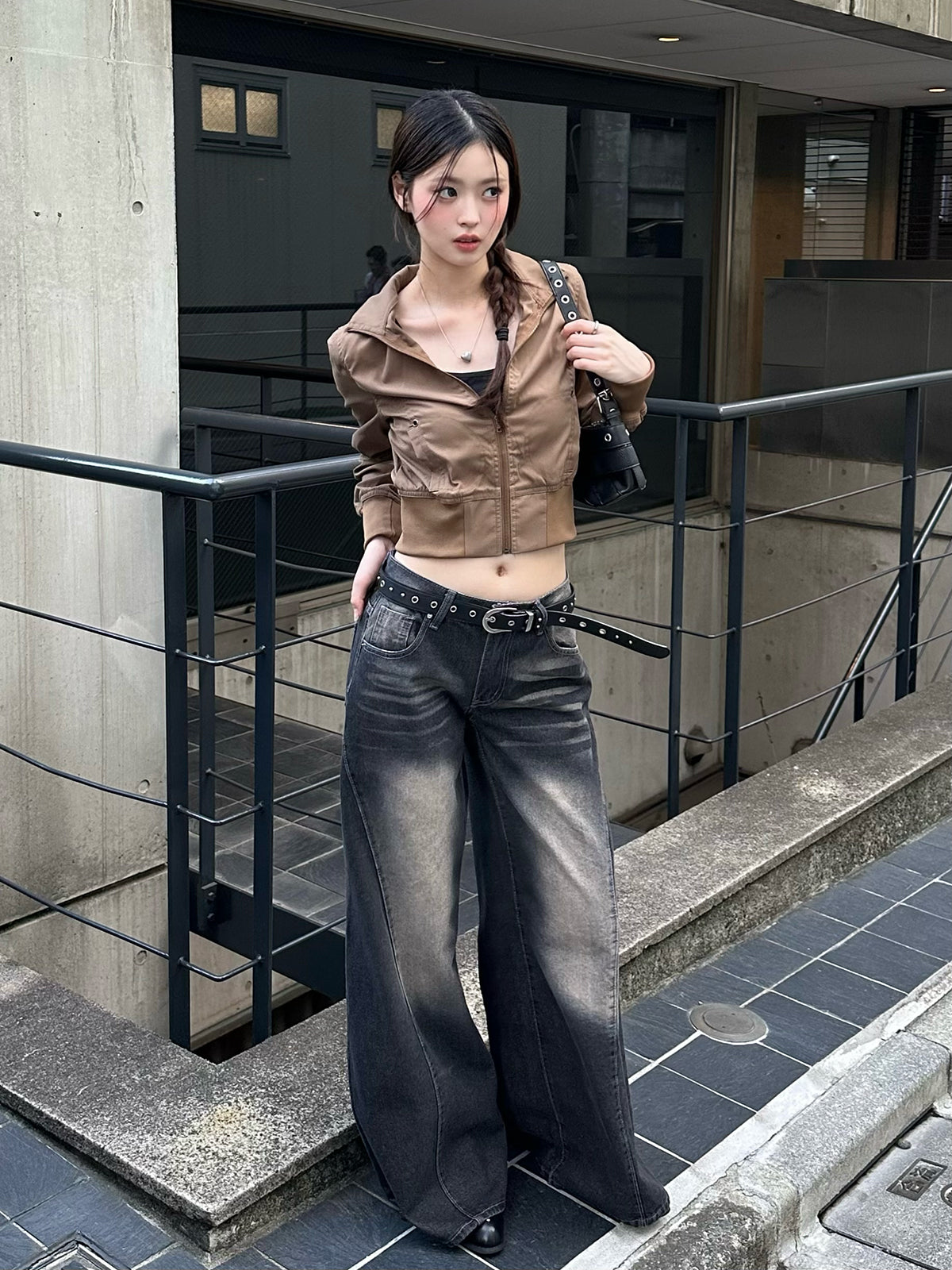 chez VIDALENC】ビダレン ショートジャケット 墨黒 コンパクト S