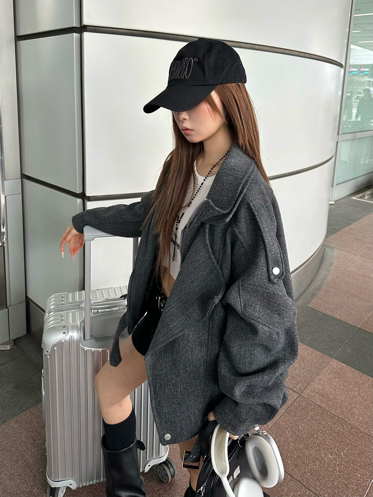 ダブルカラージップ2WAYコート