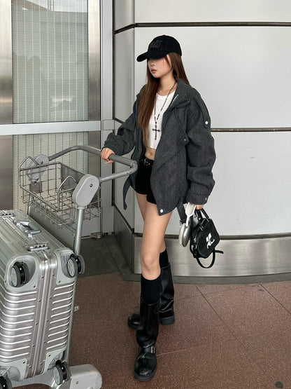 ダブルカラージップ2WAYコート