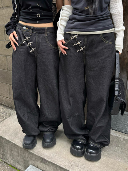 ファイヤーマンフックワイドデニムパンツ