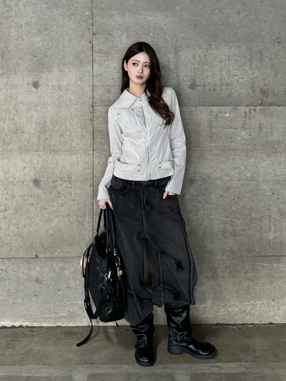 スリムシルエットジップジャケット