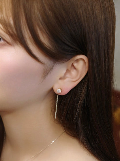 2wayグリッターチェーンマグネットピアス