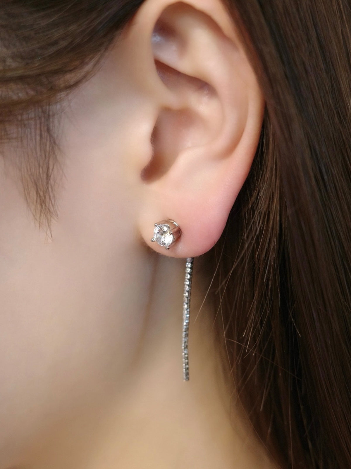 2wayグリッターチェーンマグネットピアス