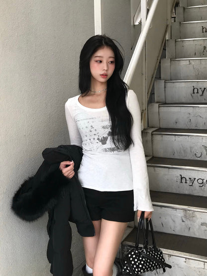 フラッグデザインロングスリーブTシャツ