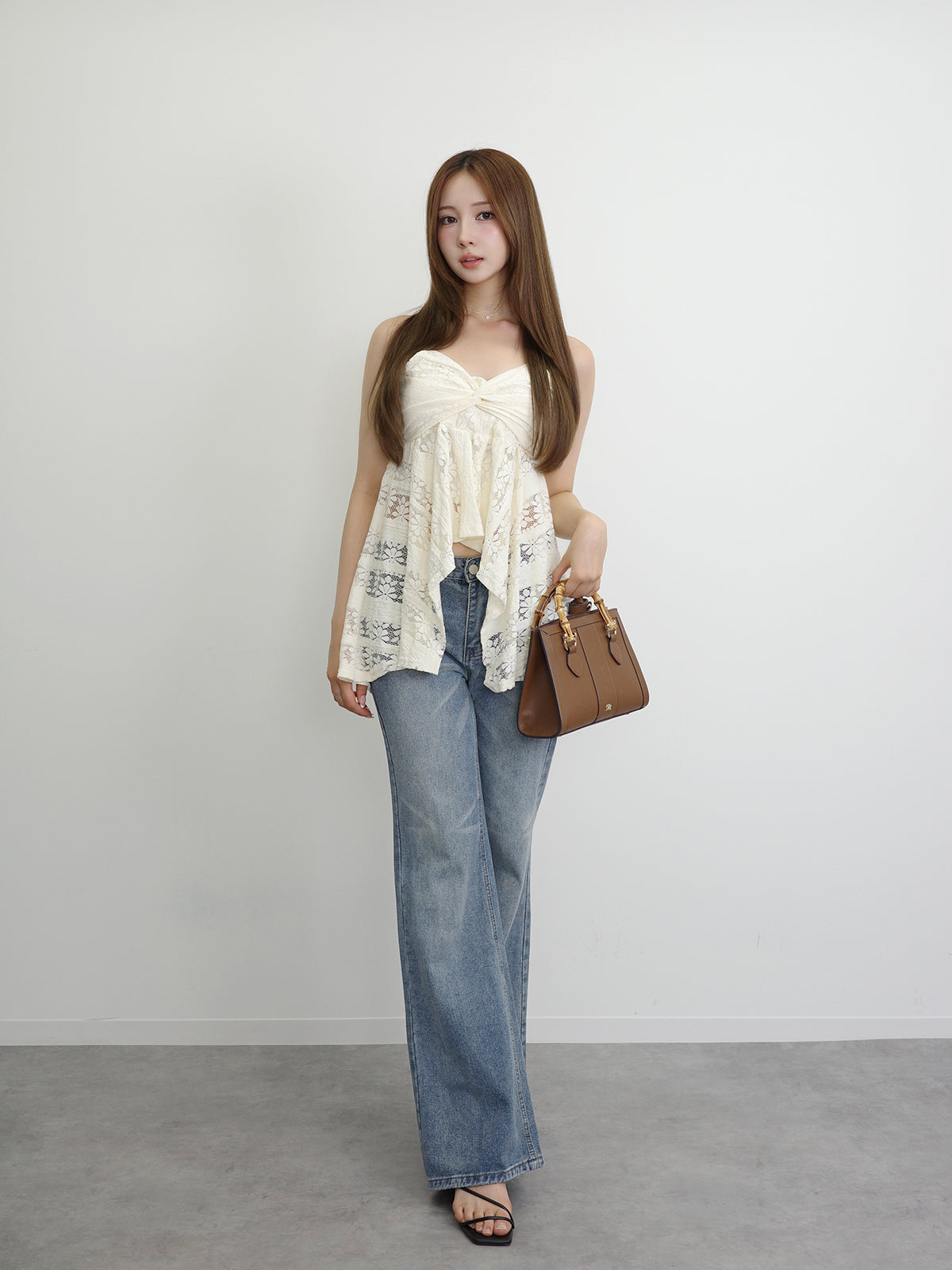 レースリボンキャミチュニック