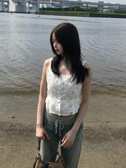 レイヤードフラワーレースキャミソール