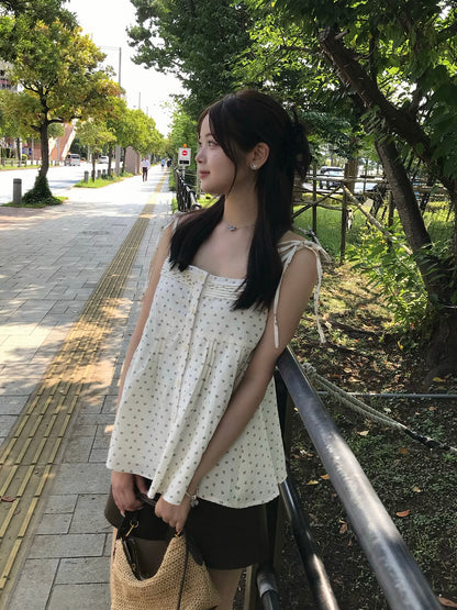 タックフレアフラワーキャミソール