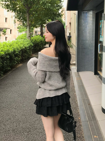 レースフリルティアードミニスカート　