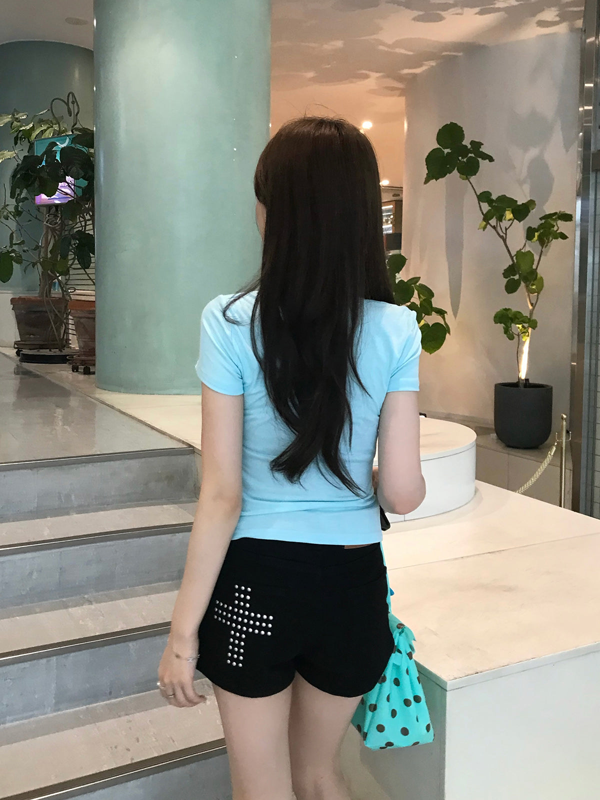 ボーダードットドッキングTシャツ
