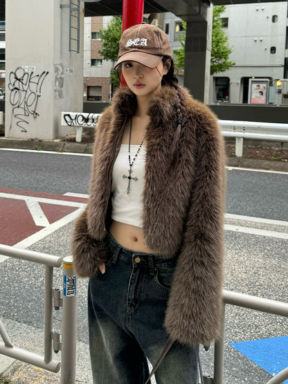 ファーライクスタンドショートブルゾン