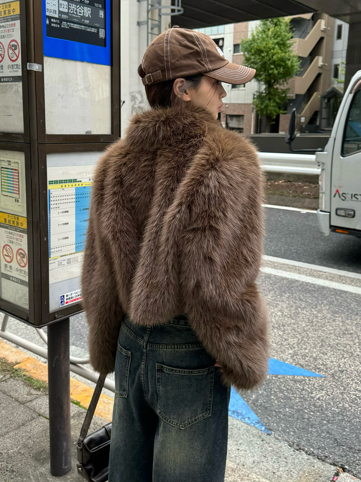 ファーライクスタンドショートブルゾン