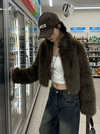 ファーライクスタンドショートブルゾン