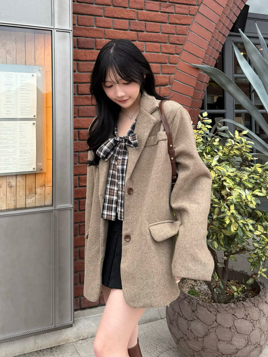 Wool-like jacket coat