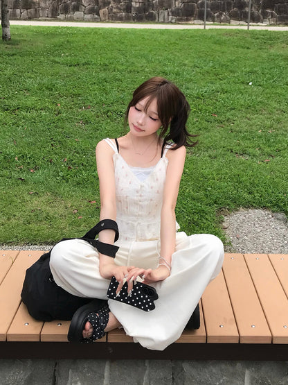 レイヤードフラワーレースキャミソール