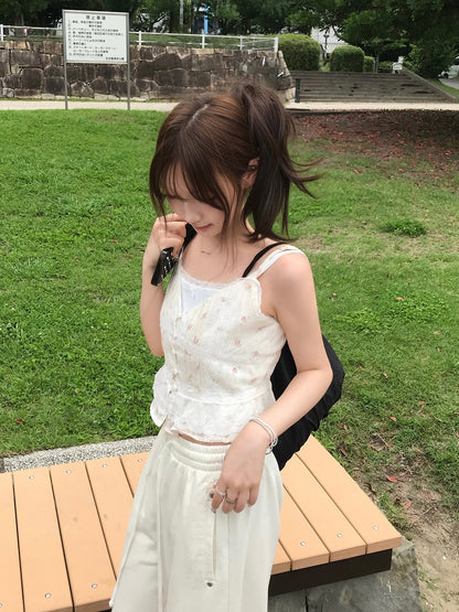 レイヤードフラワーレースキャミソール