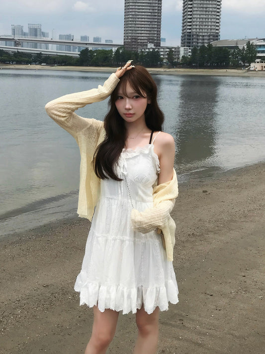 アイレットレースミニキャミワンピース