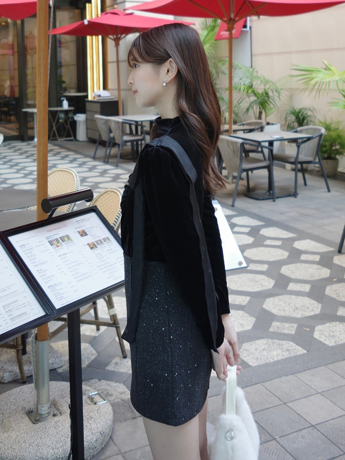 ショルダータイハイネックベロアカットソー – ANDOR ONLINE