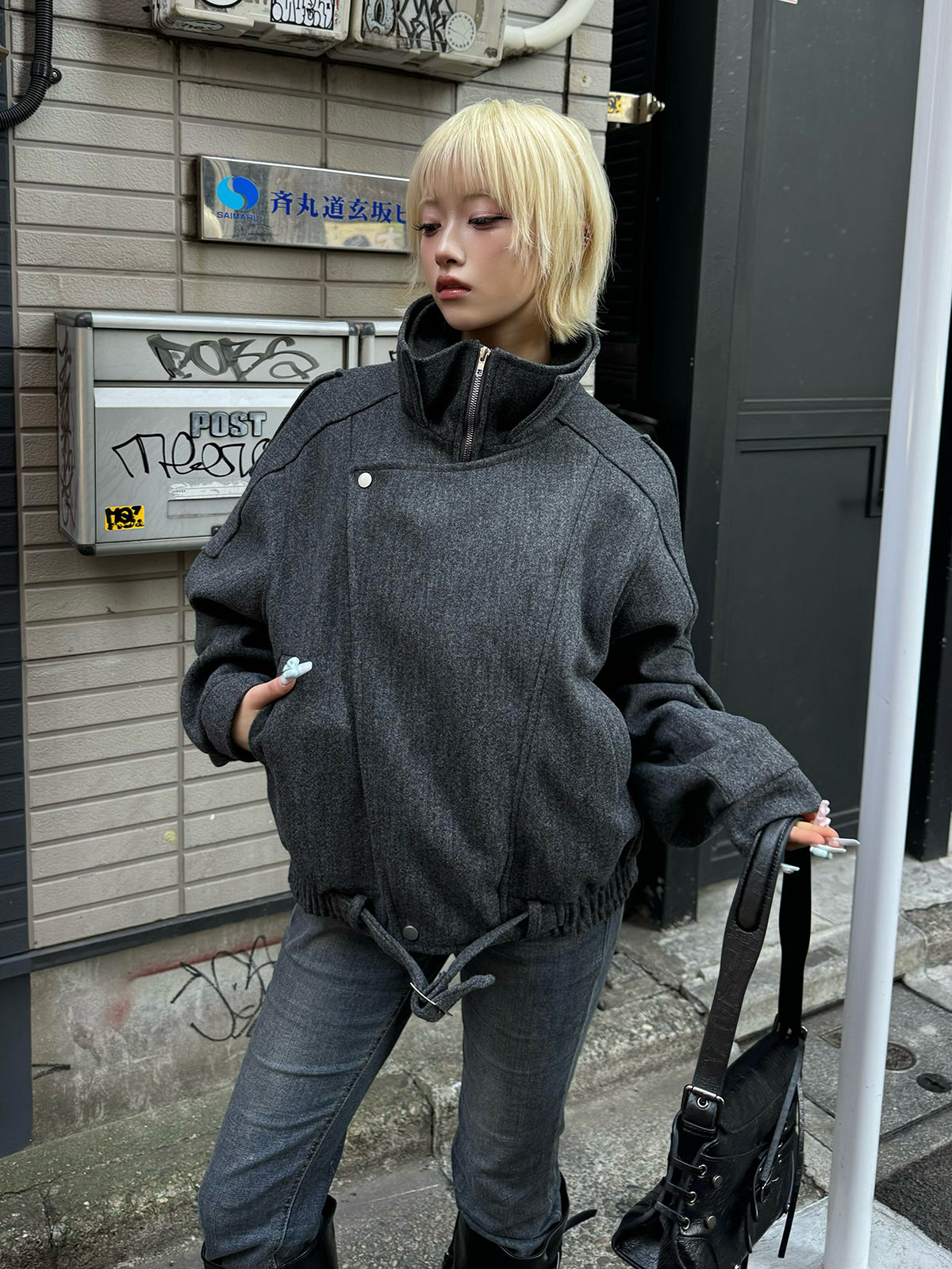 ダブルカラージップ2WAYコート