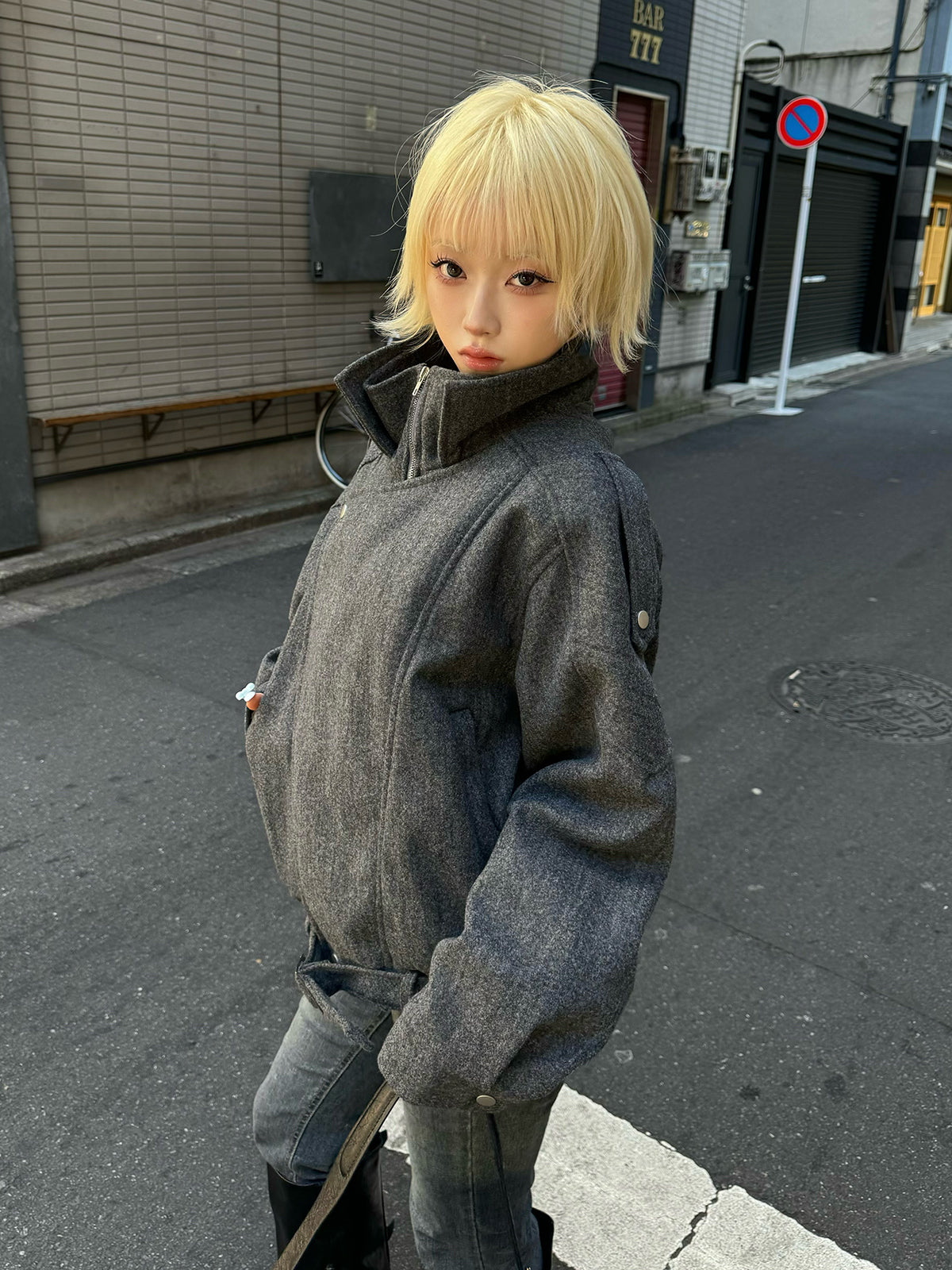 ダブルカラージップ2WAYコート