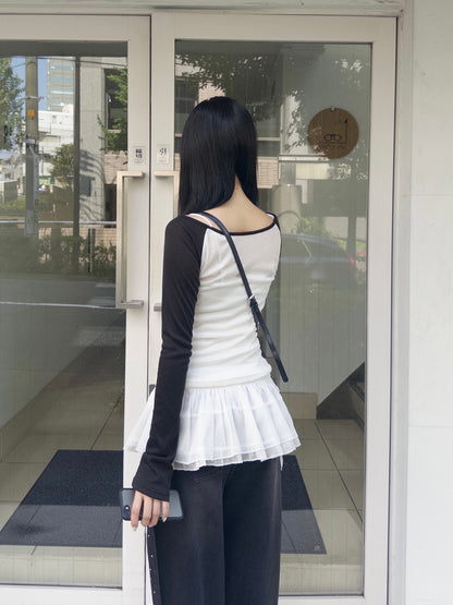 ラグランスリーブロゴシアーカットソー