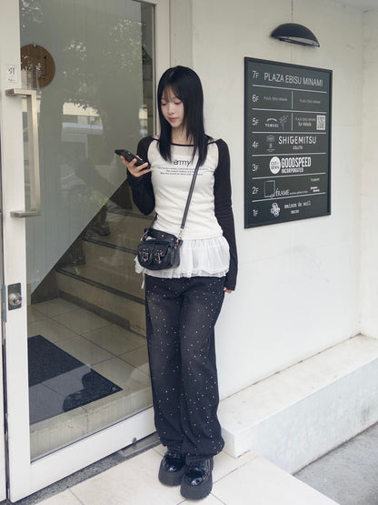 ラグランスリーブロゴシアーカットソー