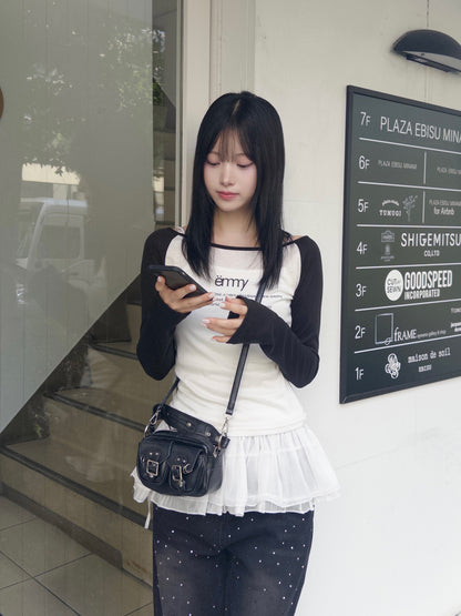 ラグランスリーブロゴシアーカットソー