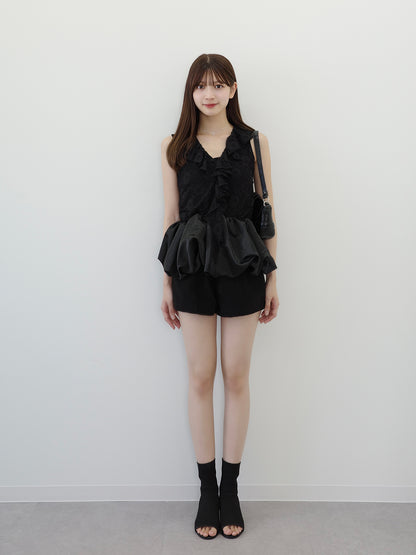 レースバルーンペプラムブラウス