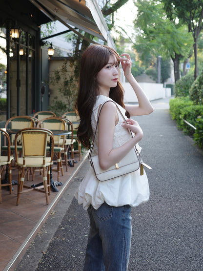 レースバルーンペプラムブラウス