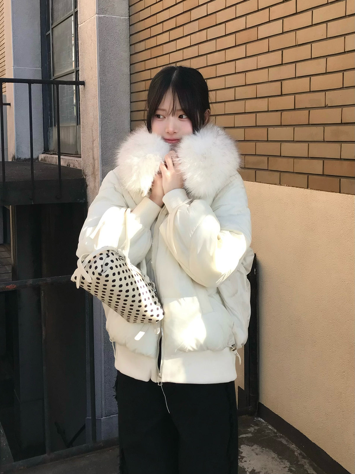 ビッグカラーファータッチブルゾン