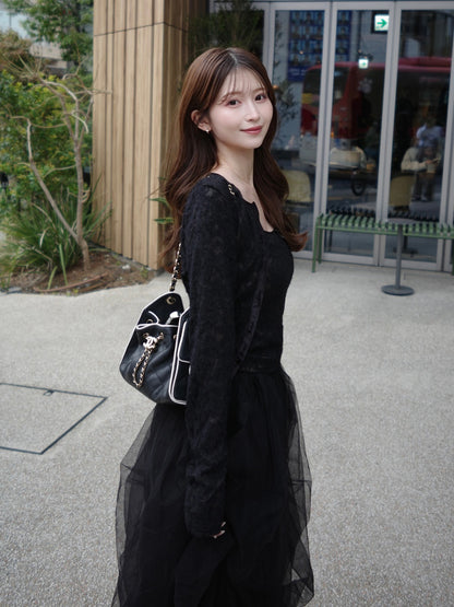 ストレッチレースカーディガンキャミセット