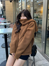 Muffler set boa jacket - Brown