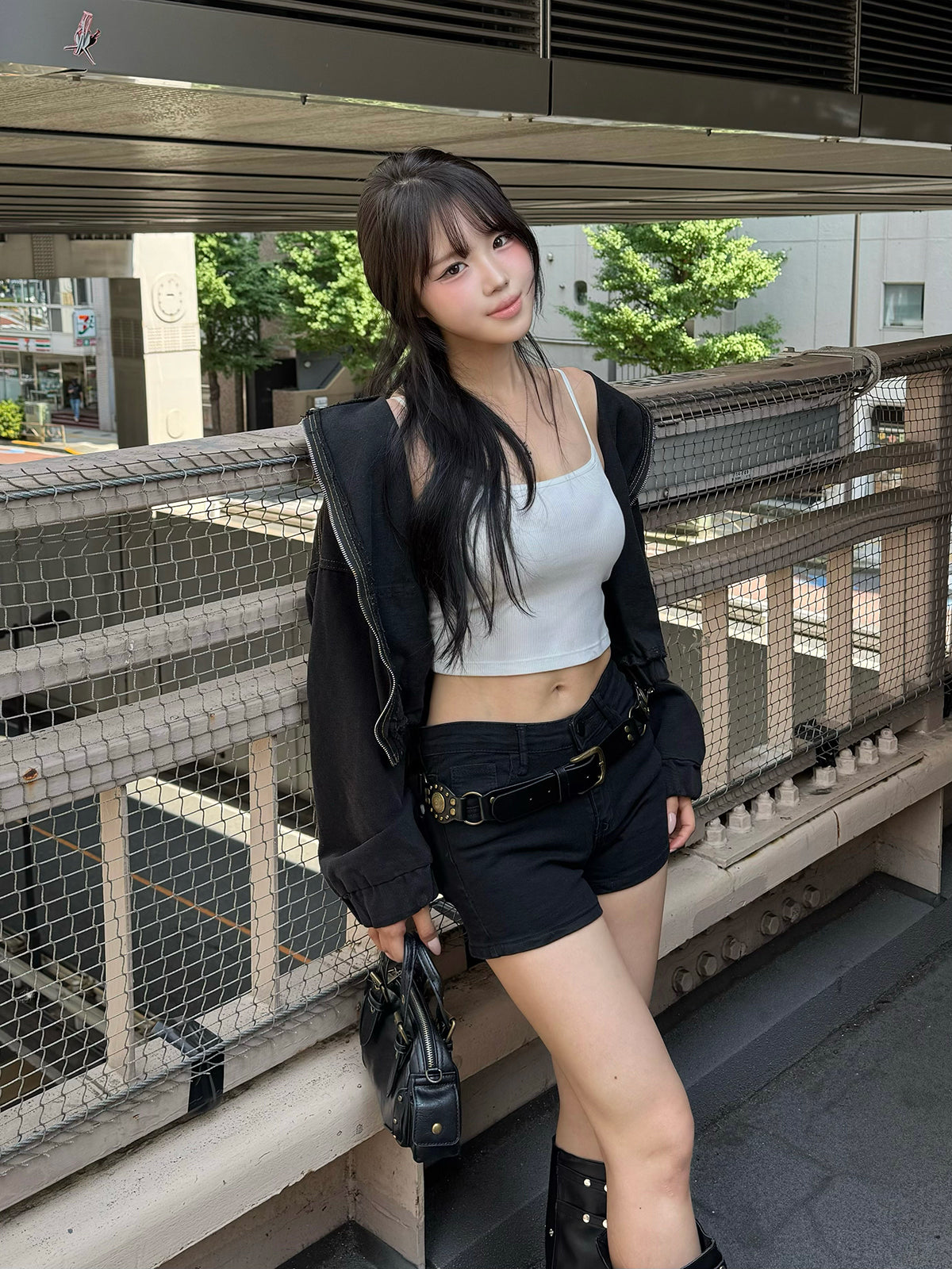 ダブルジップデニムブルゾン