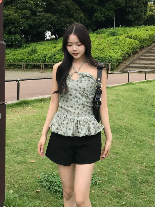 フラワーバルーンペプラムキャミソール