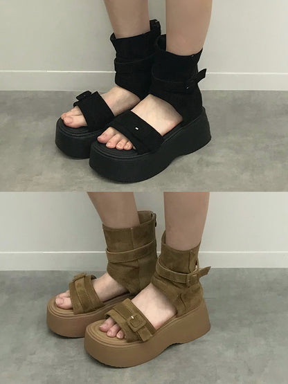 スエードライクベルトブーツサンダル