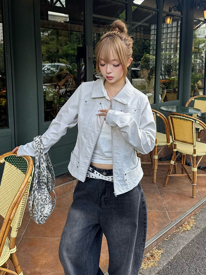 スリムシルエットジップジャケット