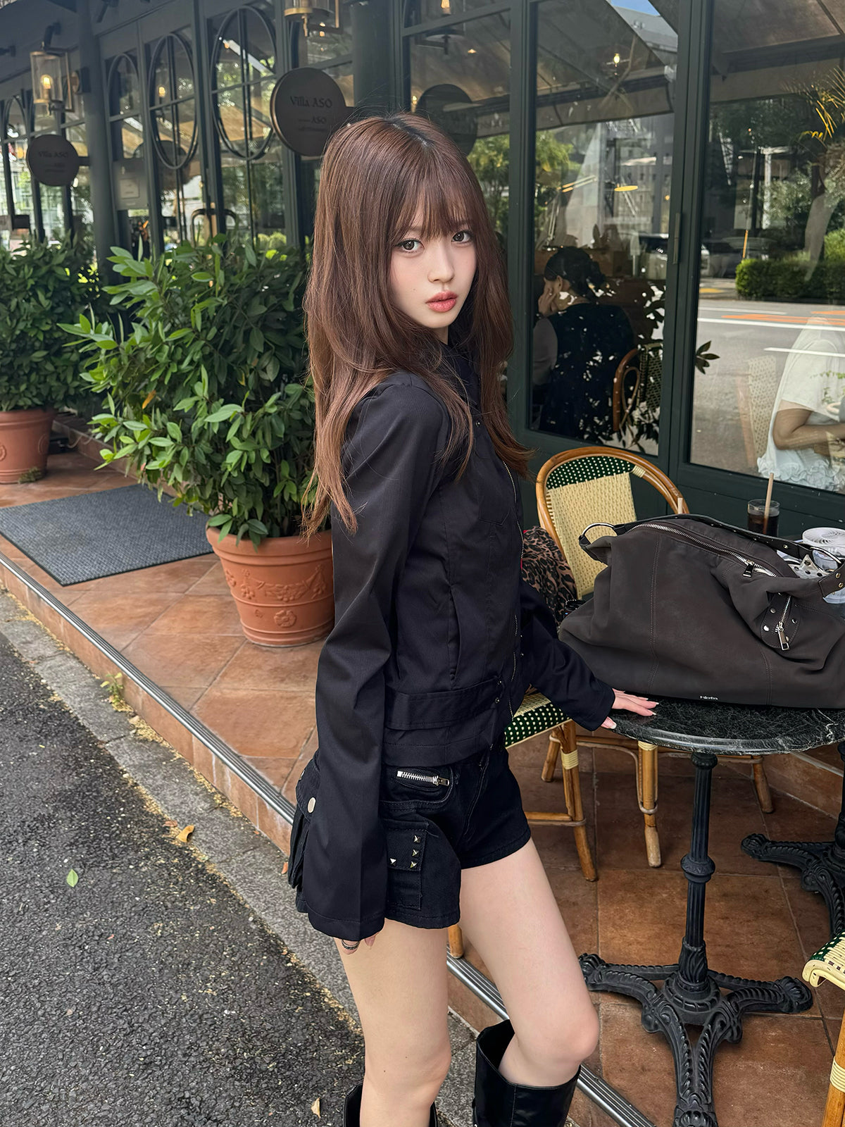 スリムシルエットジップジャケット