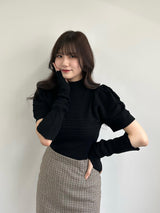 Puff sleeve arm warmer knit - black