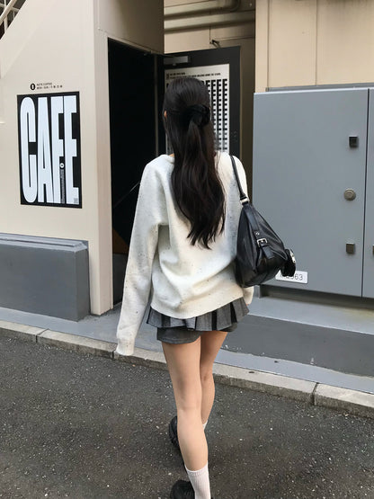 ネップヤーンリボンニットカーディガン