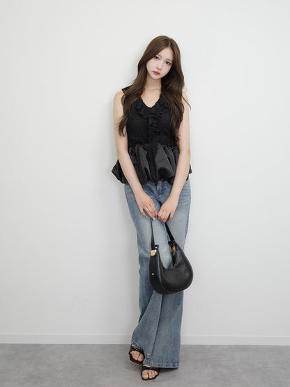 レースバルーンペプラムブラウス