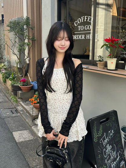 ショルダーリボンティアードキャミワンピース