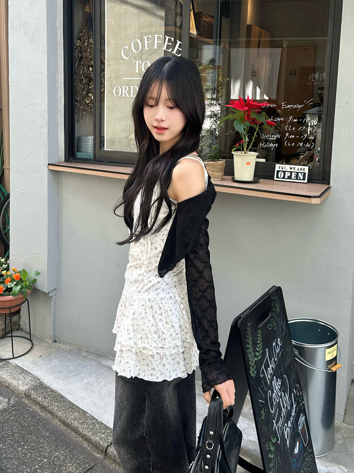 ショルダーリボンティアードキャミワンピース