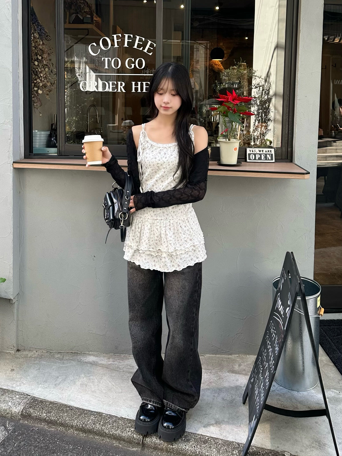 ショルダーリボンティアードキャミワンピース